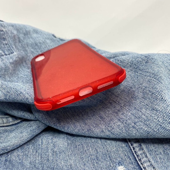 iPhone 7/8 Plus Case Clear Red Glitter Cover - Picture 8 of 8